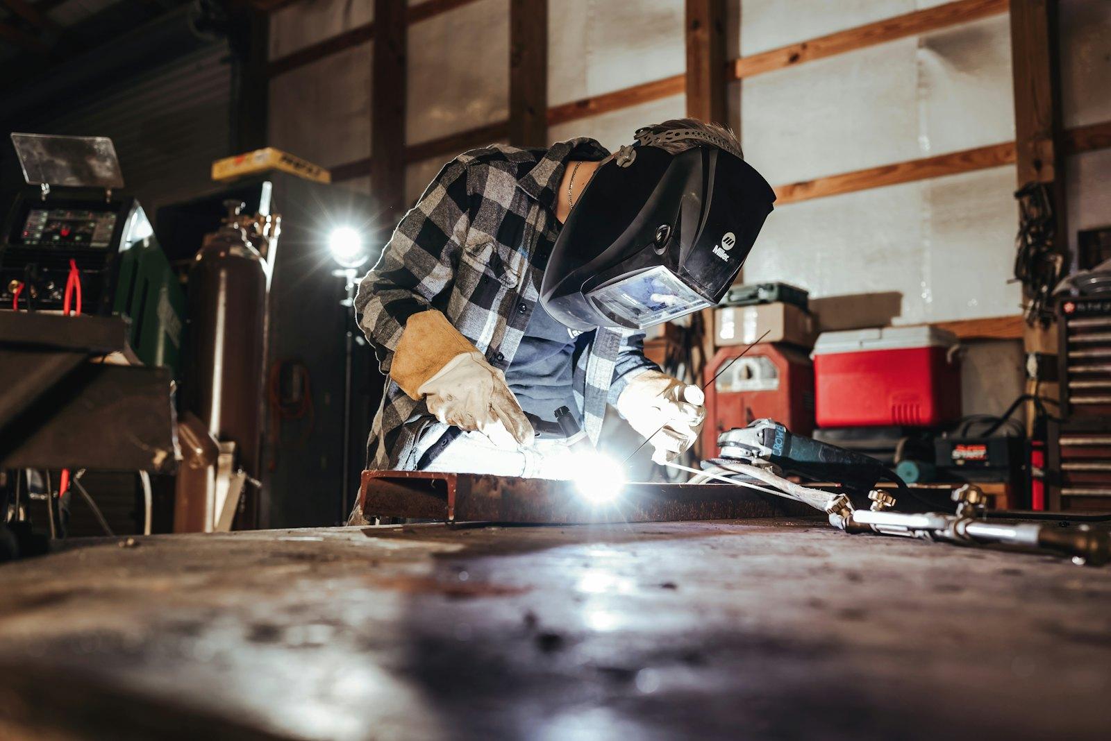 Certified welding repair on a tank in the shop